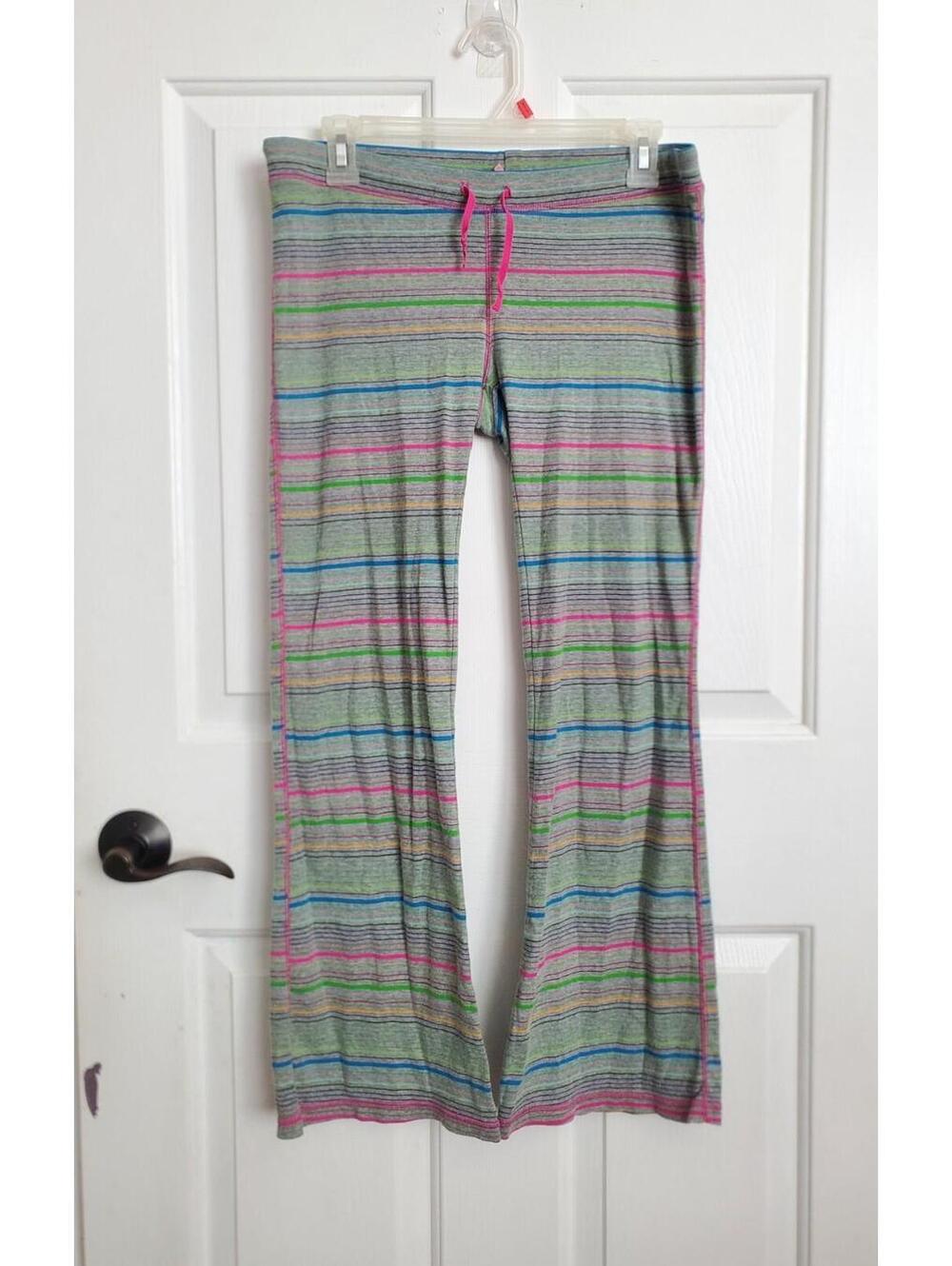 Victoria Secret PINK Y2k VTG Rare Colorful 100% Cotton Lounge Flare Pants Small